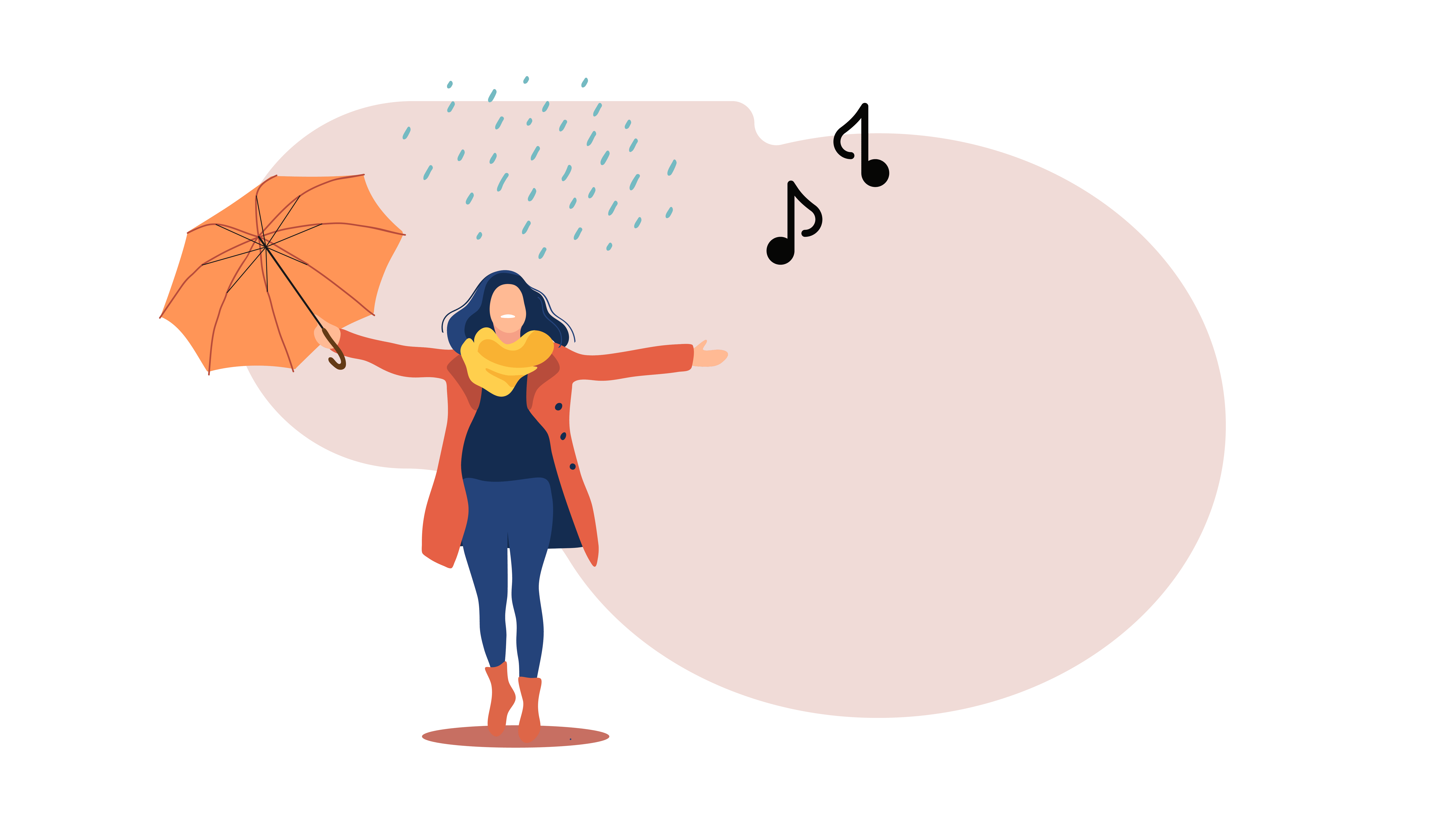 4 Fall Playlists to keep you warm woman standing in rain