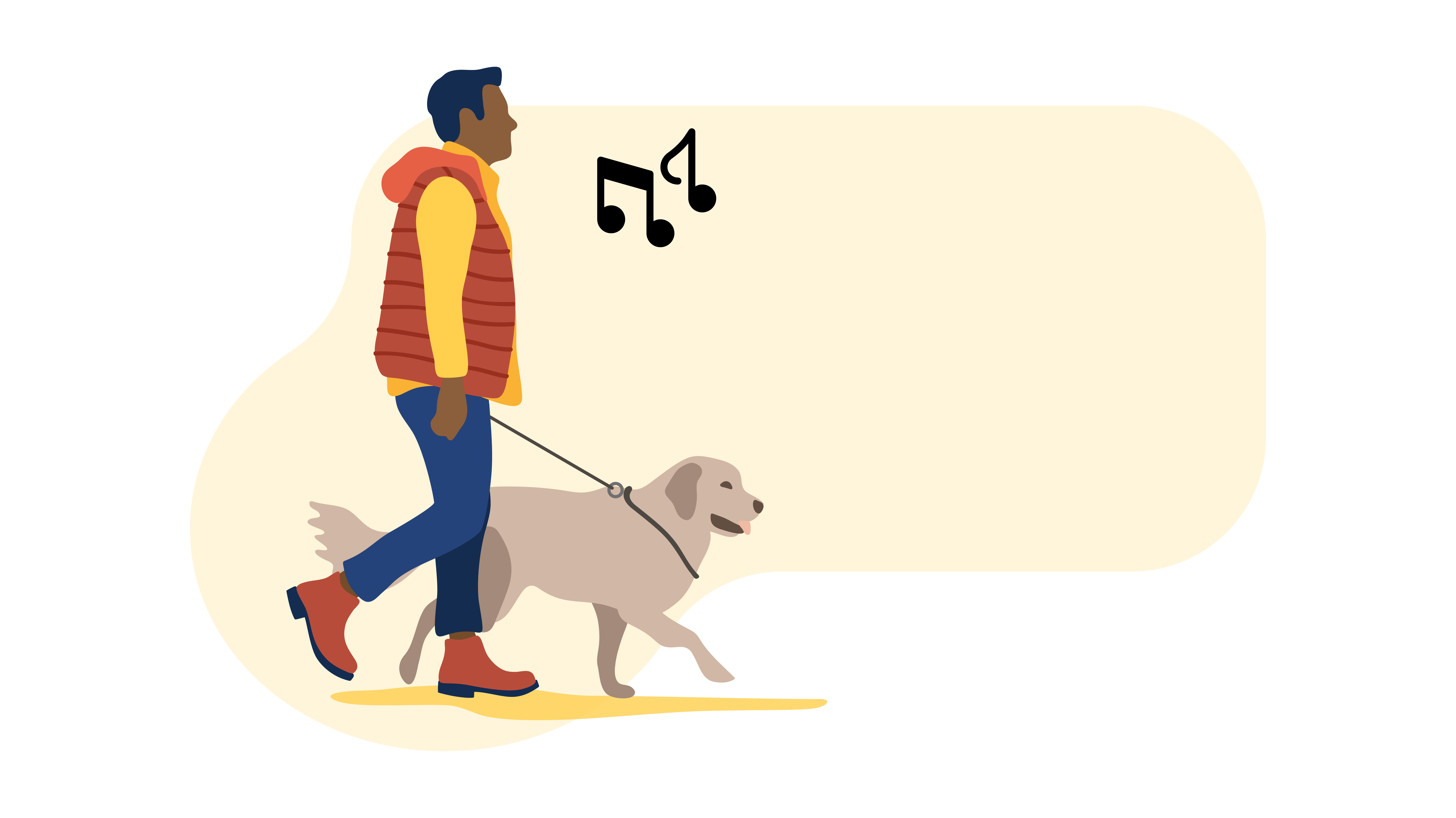 4 Fall Playlists to keep you warm man walking dog