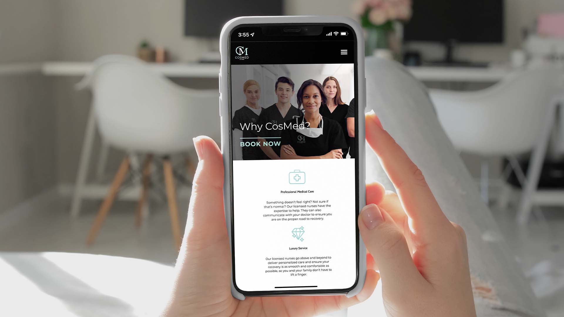 Cosmed website on smart phone