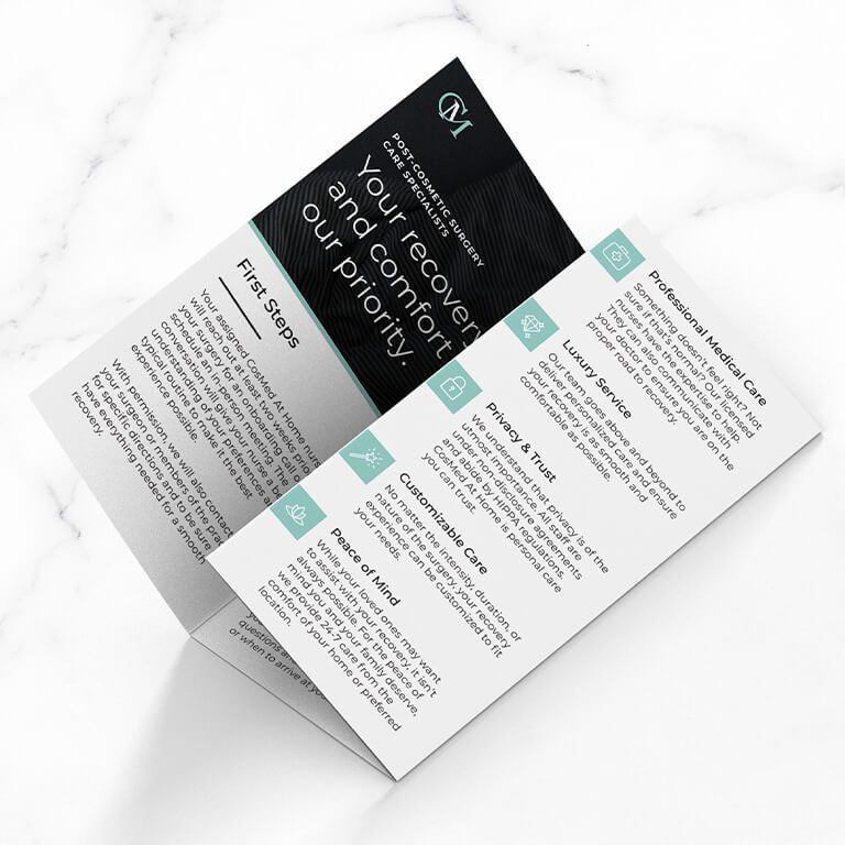 Cosmed brochure outlining 5 pillars of excellence
